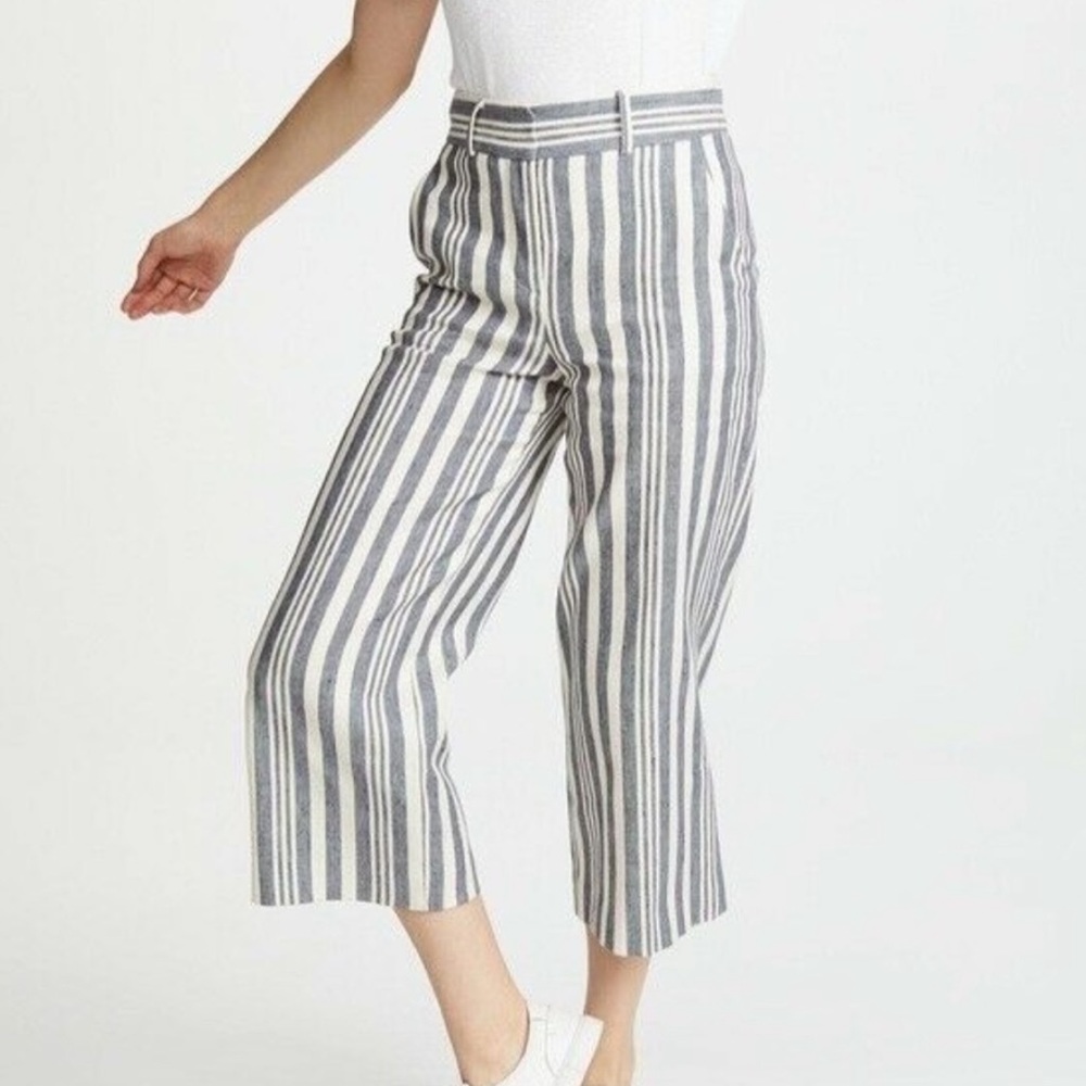 Veronica Beard Wide Leg Striped Pants